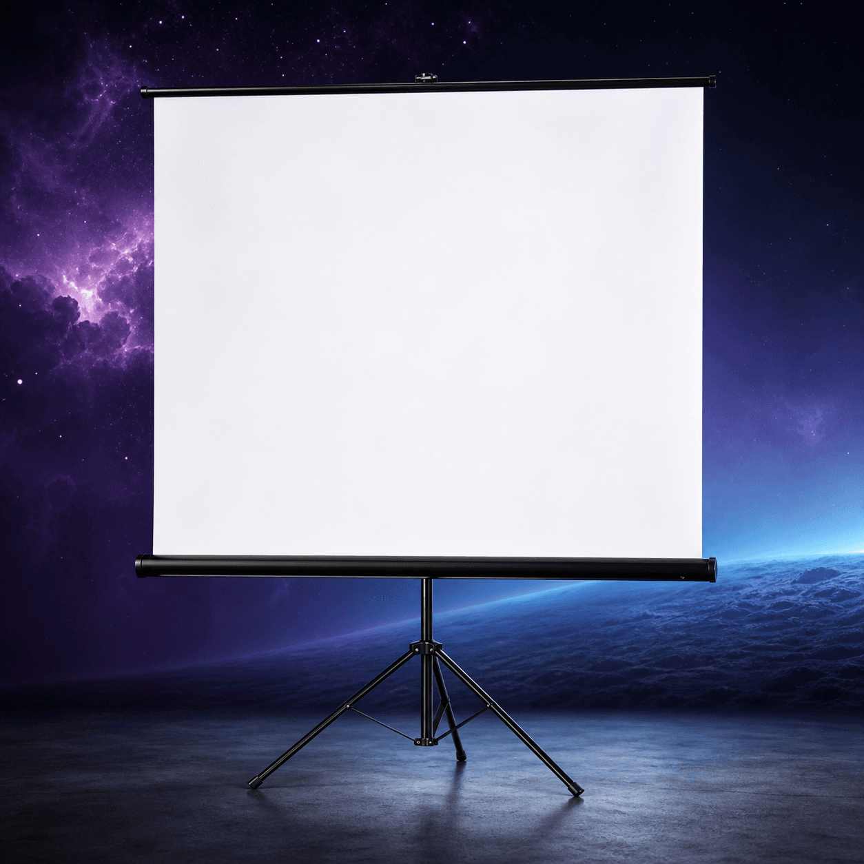 Roll-Up Screen with Stand — Pull it up, roll it away.